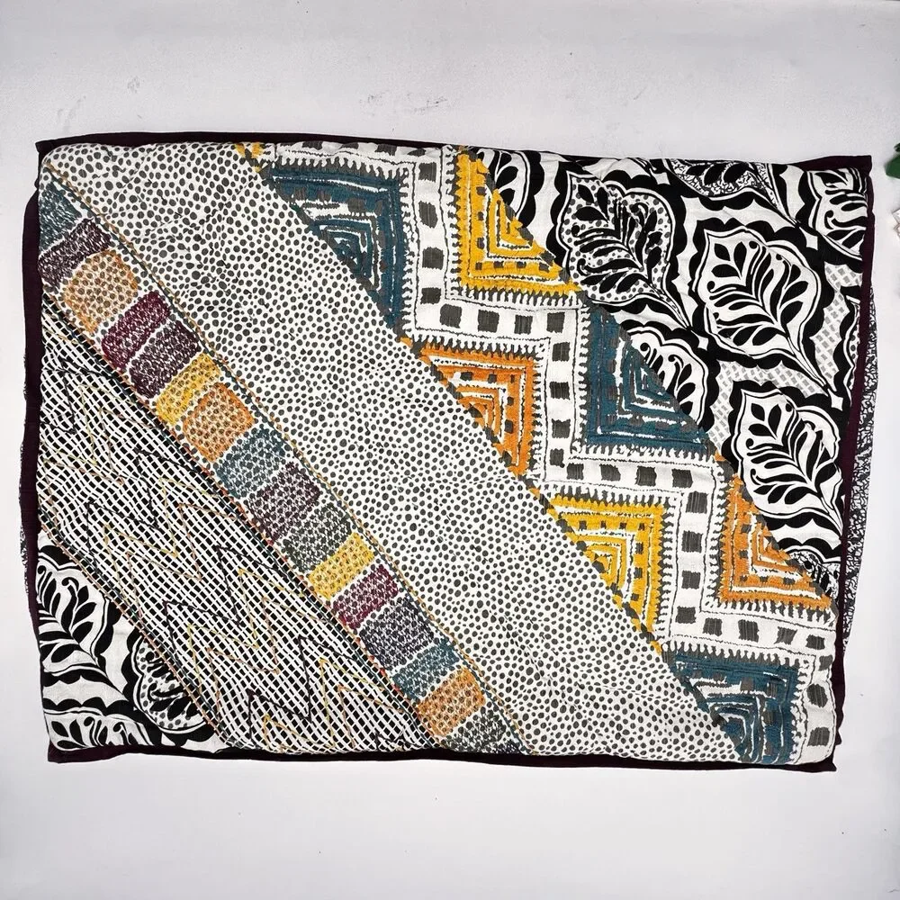 Urban Outfitters Set Of 2 Boho Multi Colored Embroidered Pillow Shams 20x26 - Picture 3 of 11